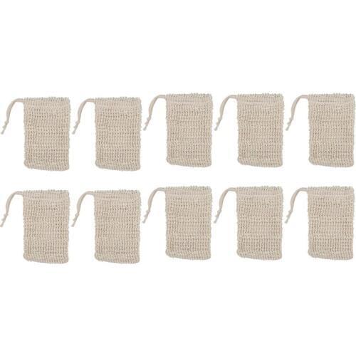 10 Pack Natural Sisal Soap Bag Exfoliating Soap Saver Pouch Holder