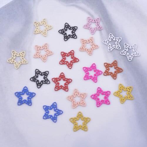 100pcs AC6173 9mm Fashion Brass Painted Mini Star Charms Silver Gold Color Thin Charm DIY Jewelry Findings