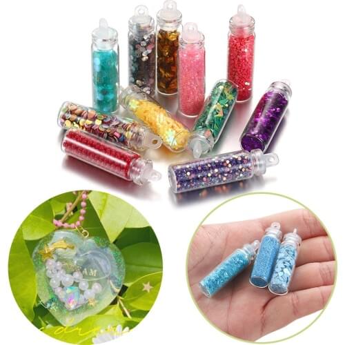 12 Bottles/lot Colorful Glitter Sequins Powder Micro Bead Mixed Style Epoxy Resin Molds Fillings For DIY Nail Art Jewelry Making