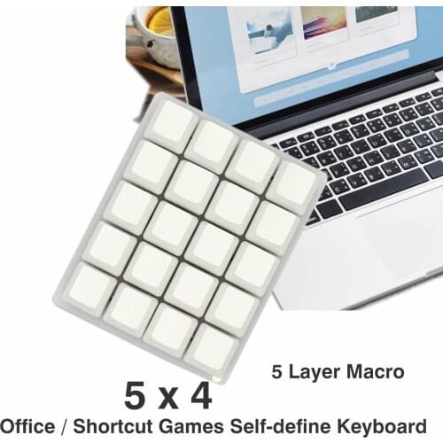 20 Key Keyboard Type C 5x4 Macro Programmable Keypad Programming by software Self Define Shortcut / Multi-media Player Office