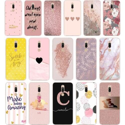 331FG Gold Rose Glitter Love gift Soft Silicone Tpu Cover phone Case for Meizu M5 M5C M5S Note M6 M6S M6T case