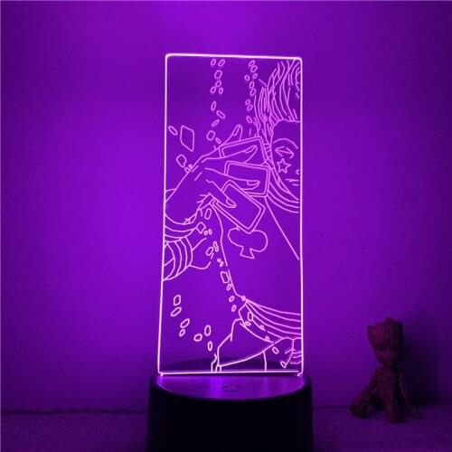3D Lamp Action Figure Hunter X Hunter Hisoka Playing Cards LED NightLight 7 Colors Touch Table Decor Night Light Gift Model
