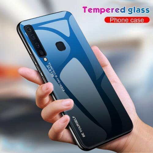50pcs/lot Gradient Tempered Glass phone cases For Xiaomi A3 lite 9 pro CC9E SE 7A redmi 8A note 8 7 K20 pro