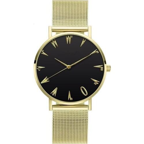 2021 Fashion New Ladies Quartz Watch Stainless Steel Mesh Watchband Pin Buckle Rose Gold Waterproof Womens Watch Zegarek Damski
