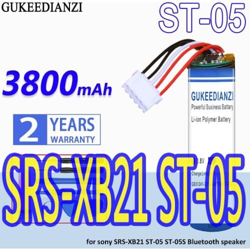 GUKEEDIANZI speaker High Capacity Battery ST-05 3800mAh for sony SRS-XB21 ST-05 ST-05S Bluetooth speaker Bateria