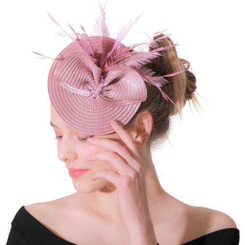 Elegant Ladies Women hair Fascinators Hair Clips For Derby Party Tea Weddings Hats Feather Headdress Bridal Hair Accessories