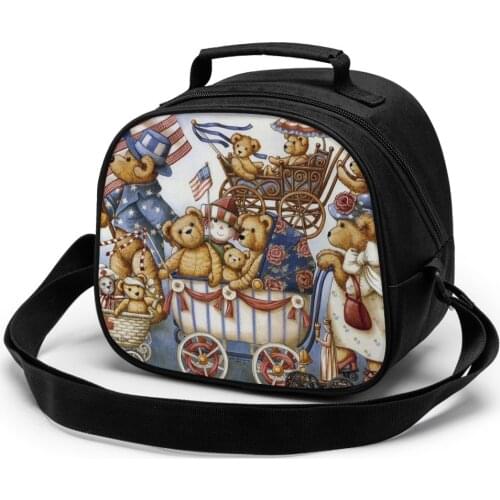 Teddy Bear electric Childrens meal bag Teddy Bear Functional Pattern Cooler Lunch Box Thermal Food Picnic Lunch Bags For Women
