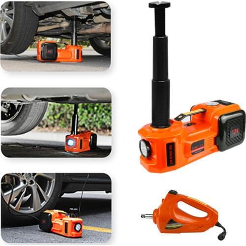 3 in 1 5ton Car Jack Electric Hydraulic Jacks Car Floor Jack 12V with Inflator Pump LED Light for Truck Tire Repair Tool QZ001