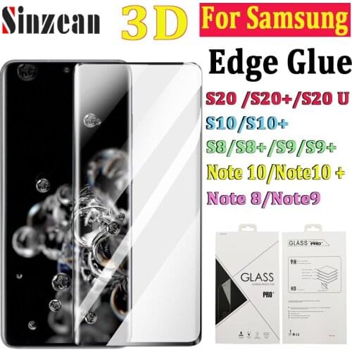 50pcs For Samsung S21 Ultra/S20 Plus/S9 Plus/Note 8/Note 9/Note 20 ultra 3D Curved Tempered Glass Screen Protector (Edge Glue)