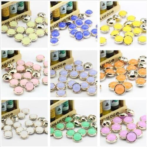 Resin Button Round Buttons Plating Flatback Candy Colors Button Decoration Crafts 30Pieces Diy Sewing Accessories For Shirt