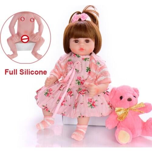 18 Inch Bebe Reborn baby Doll Full Silicone Vinyl reborn girl boy dolls Realistic newborn Baby Toy Doll For Childrens Day Gift