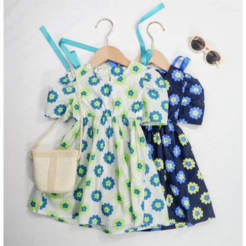 Summer Flower Princess Dress Girl Clothes Silk Ribbon Bow Tie Short Sleeve Dresses Birthday Holiday Toddler Children Costume