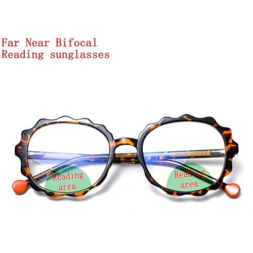 Cute Lady Photochromic Reading Glasses Bifocal Far Near Magnification Women Presbyopic Glasses Multi-focus Reading Glasses NX