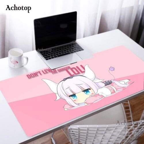 Kanna Cute Mouse Pad Anime Large Mousepad Gamer Computer Kawaii Keyboards Pink Table Mat Kawaii Desk for Teen Girls for Bedroom