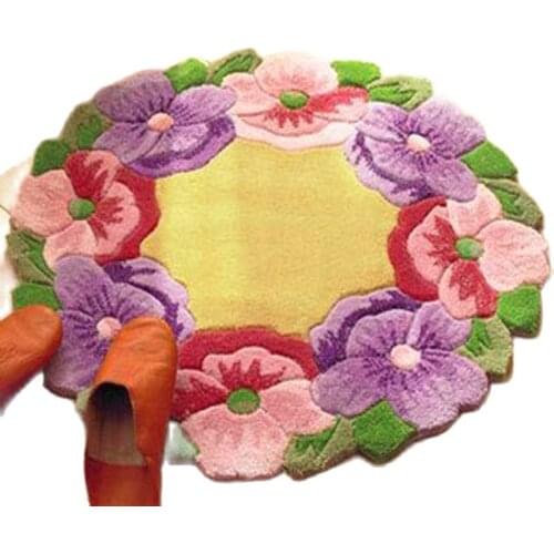 DIY Kits Unfinshed 3D double-dip cloth embroidered carpet / Flower Vine Carpet Set/ carpet cross stitch