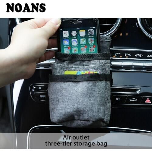 NOANS Auto Car Air Outlet Storage Bag Mobile Phone Holder For Kia rio ceed sportage 2017 Mercedes Benz W203 W204 Mazda 3 6 CX-5