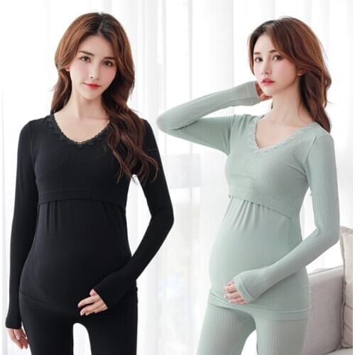 Maternity Nightwear Women Maternity Long Sleeve Mummy Nursing Sleepwear Set Tops & Pants Pajamas Set Suit Breastfeeding Clothes