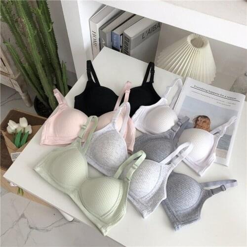 New Student French Ladies Comfortable Ultra-thin Big Breasts Show Small Summer Underwear Lace Thin Gather Bra