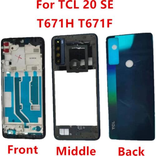 For TCL 20 SE T761H Middle Frame Plate Housing Board LCD Supporting Mid Faceplate Bezel Replace Repair Spare Parts