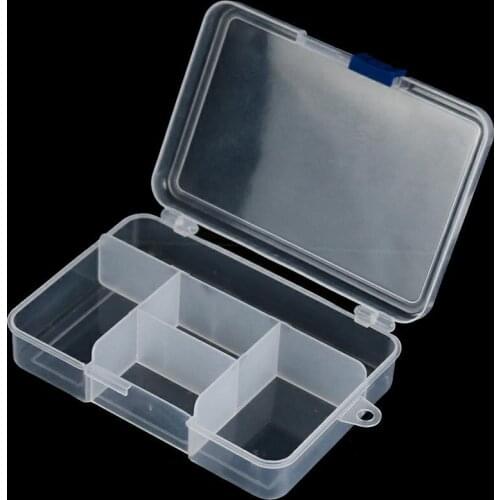 Slide Buckle 5 Grid Plastic Storage Box Transparent Environmental Protection PP Storage Spare Part Jewelry Sewing Organizing Box