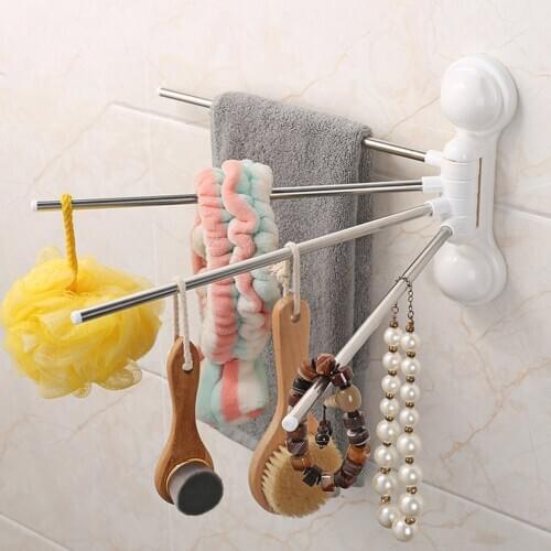Towel Bar Stainless Steel Rotating Towel Rack Bathroom Kitchen Wall-mounted Towel Polished Rack Holder Hardware Accessory