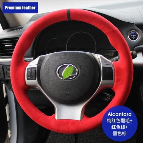 Steering wheel cover For Lexus ES300 NX RX450 IS200 GS car accessories Grip cover suede hand-stitched Auto interior