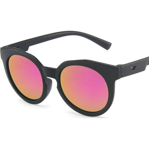 Child Round Frame Girls Boys Sunglasses Pink Green Silver Lens UV400 Eye Protection Children Kids Cute Outdoor Eyewear