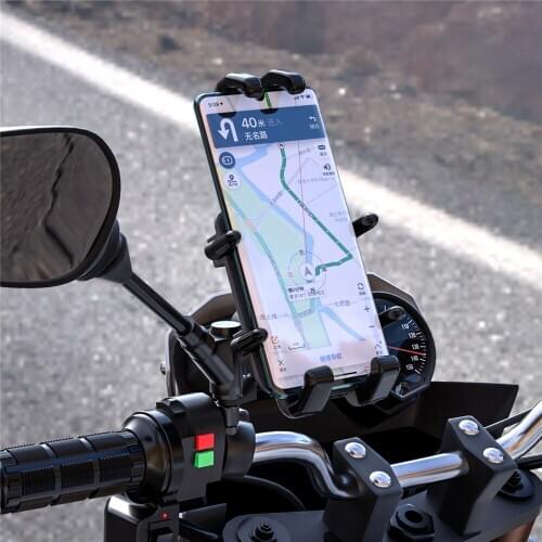 Bicycle Phone Holder Aluminum Alloy Eight-claw Navigation Bracket Adjustable Handlebar Fixed Mount for Motorcycle Bike