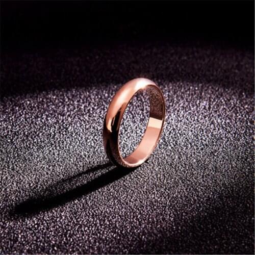 High quality Simple Round Men Rings female Rose Gold color wedding rings for women Lovers fashion Jewelry Gift KK007-3