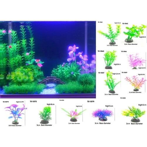 Green/Purple Artificial Plastic Water Grass Water Plant Green Grass For Aquarium Aquatic Fish Tank Landscape Aquarium Decor