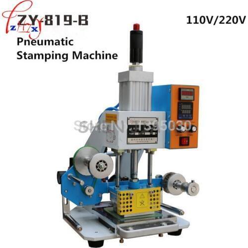ZY-819-B Pneumatic Stamping Machine leather LOGO Creasing machine,code printer, name card Embossing machine