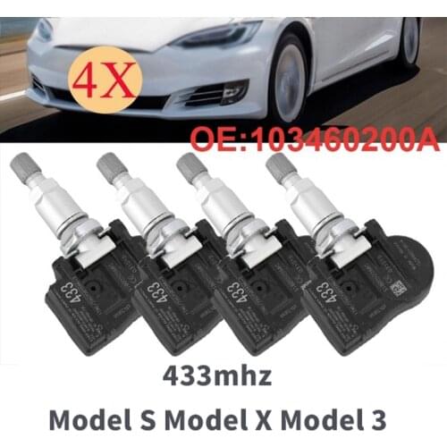 1 Set of 4 TPMS 43hz Tire Pressure Sensors for Tesla Model S Model X Model 3 1034602-00-A 103460200A