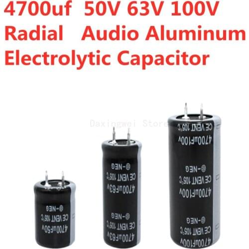 2PC/Lot 50V 63V 100V Radial Audio Aluminum Electrolytic Capacitor 4700uf