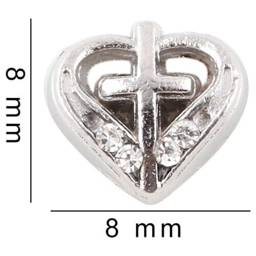 20Pcs/Lot Cross Heart Floating Charms Hand-made DIY for Glass Lockets