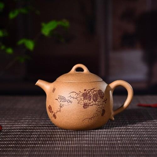 260ml Genuine Yixing Zisha Tea Pot Famous Handmade Raw Ore Section Mud Round Bead Teapot Kung Fu Tea Kettle Free Shipping