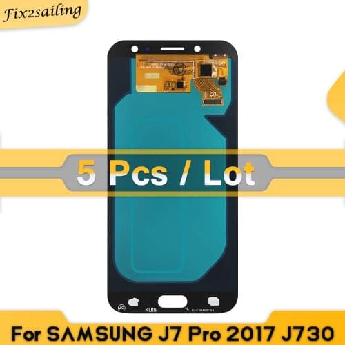 5Pcs/lot) 5.5'' AMOLED LCD For SAMSUNG Galaxy J7 Pro 2017 J730 J730F Display Touch Screen Digitizer Replacement Parts