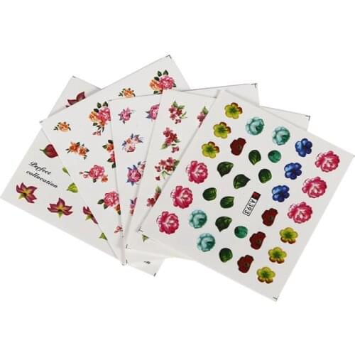 50 Sheets Nail Stickers Multi Little Flower Pattern Water Transfer Colorful DIY Design Nail Art Patch Foils Manicure Tool