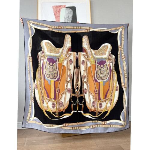70% Cashmere 30% Silk Scarf Women Fashion Saddle Shawl Stole Hand Rolled Big Blanket Kerchief Headscarf 135*135cm