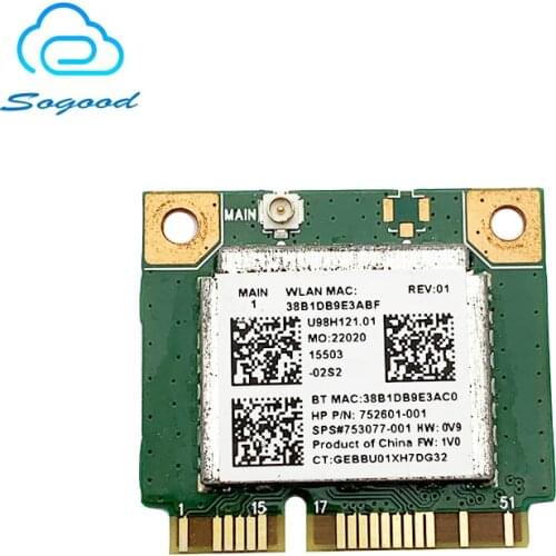New wifi bluetooth 4.0 for Realtek RTL8723BE 802.11AC b/g/n MINI PCI-E SPS 753077-001 Wireless Network Card for HP 340 350