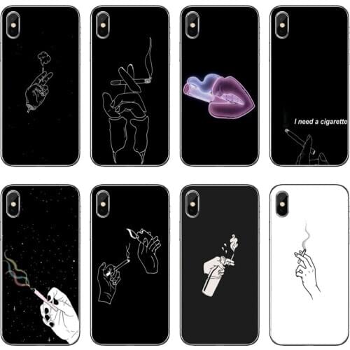 Black white line smoking Mobile Phone Case For Samsung Galaxy J7 J5 Prime pro J3 A7 A5 A3 2018 2017 2016 2015