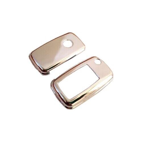 Remote Flip Key Cover Case Skin Shell Cap Fob Protection Silver Plated Chrome for VW MK6 SEAT SKODA