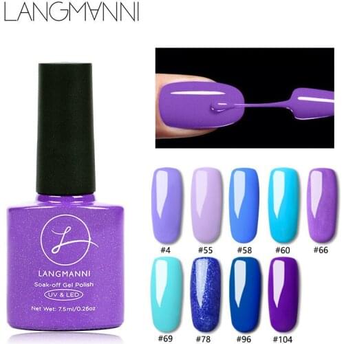 Fashion Gel Nail Polish Soak Off UV LED Gel 7.5ml Blue Purple Pink Series Mirror Effect Nail Gel Polish Lacquer Semi Permanent