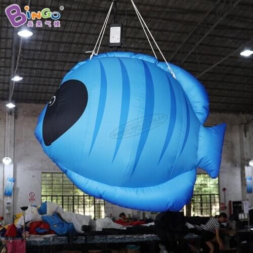 Customized 1m big blue fish inflatable / inflatable aquarium fish for decoration toys