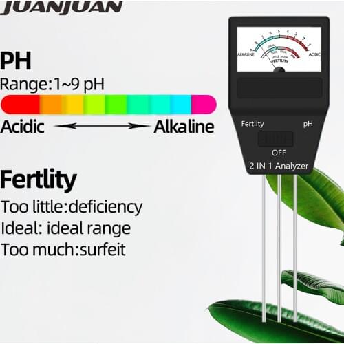 2 in 1 Soil PH Meter Acidity Tester Fertility Meter With 3 Probes Plant Fertile PH Test Tool Fertility Tester For Garden 40%off