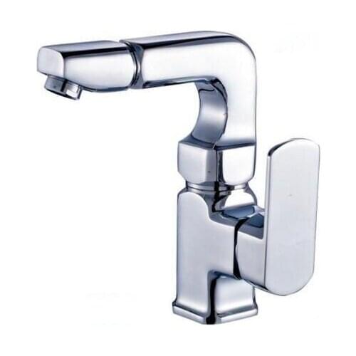 Brass rotated basin faucet hot and cold, Single hole toilet sink basin faucet mixer water tap, Bathroom wash basin faucet chrome