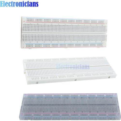 MB102 Prototype Breadboard For DIY KIT MB-102 Protoboard PCB Board BreadBoard 830Holes Solderless Universal White/Transparent