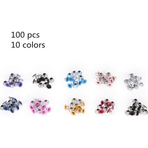 100pcs Hole Metal Eyelets For DIY Leathercraft Scrapbooking Shoes Belt Cap Bag Tags Clothes Accessories Fashion 3.0mm
