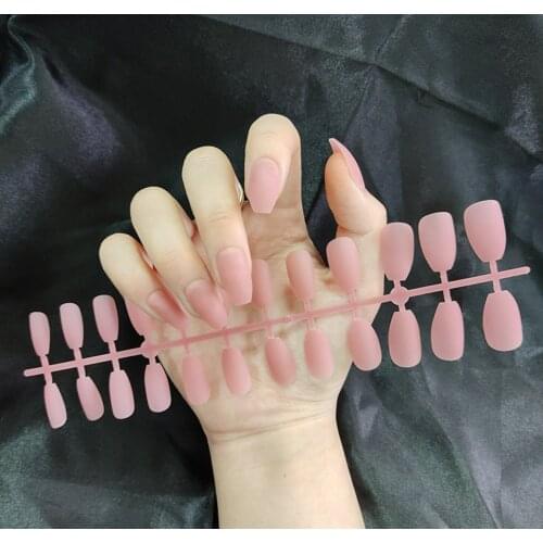 Solid Color Mirror Middle Length Coffin False Nail Ballet Press on Nails Tip for Nails Art Artificial Fingernails Fake Equipment