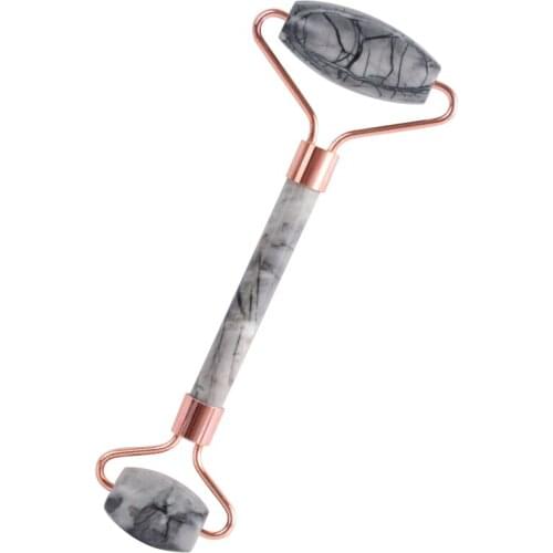 Jade Roller Double Head Natural Picasso Jasper Facial Massage Roller Natural Slimming Anti Wrinkle Cellulite Crystal Stone Tool