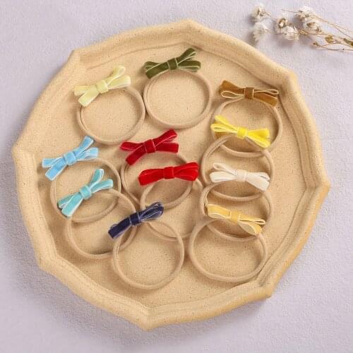 Nylon Baby Headband Velvet Girls Hair Bows Lovely Solid Children Hairband Autumn Elastic Kids Hair Accessories Photo Props